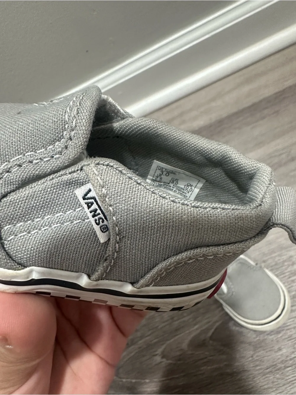 Vans Slip-On Sneakers in Light Gray